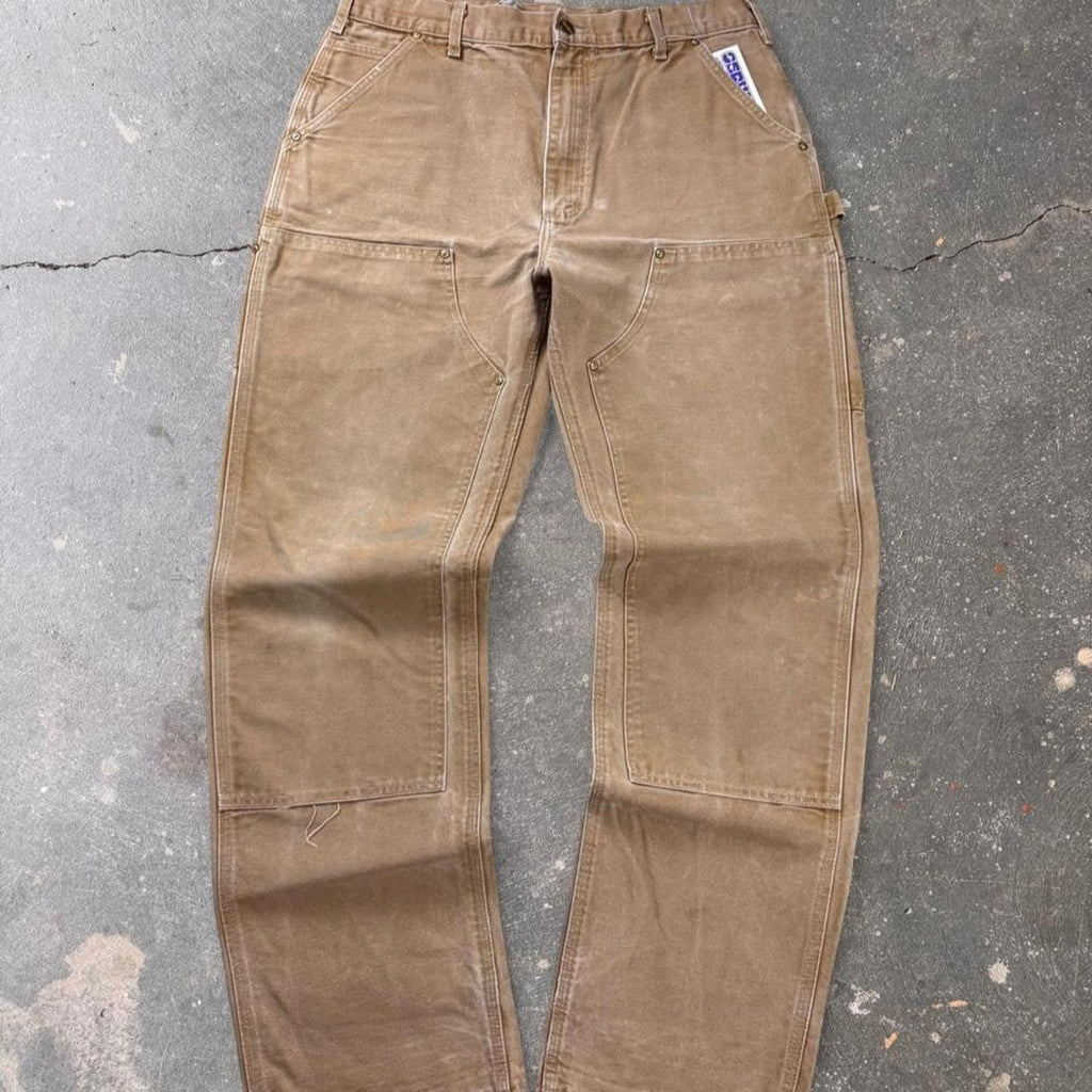 1990s Carhartt Brown Duck Double Knee Carpenter Pants | 34 x 32