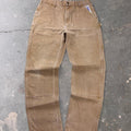 1990s Carhartt Brown Duck Double Knee Carpenter Pants | 34 x 32
