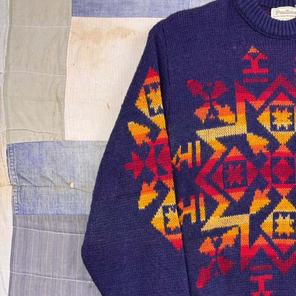 1980s Pendleton High Grade Western Wear Wool Southwestern Sweater | Medium