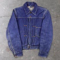 1950s Circle Ranch Blanket Lined Pleated Denim Jacket Riveted Workwear 17.5x21