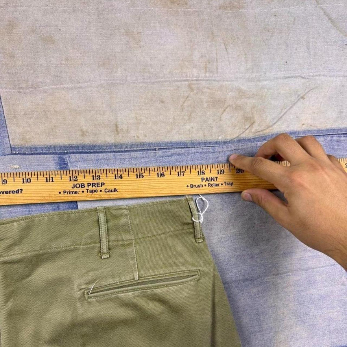 1960s Olive Green Workwear Chino Pants | 35 x 29
