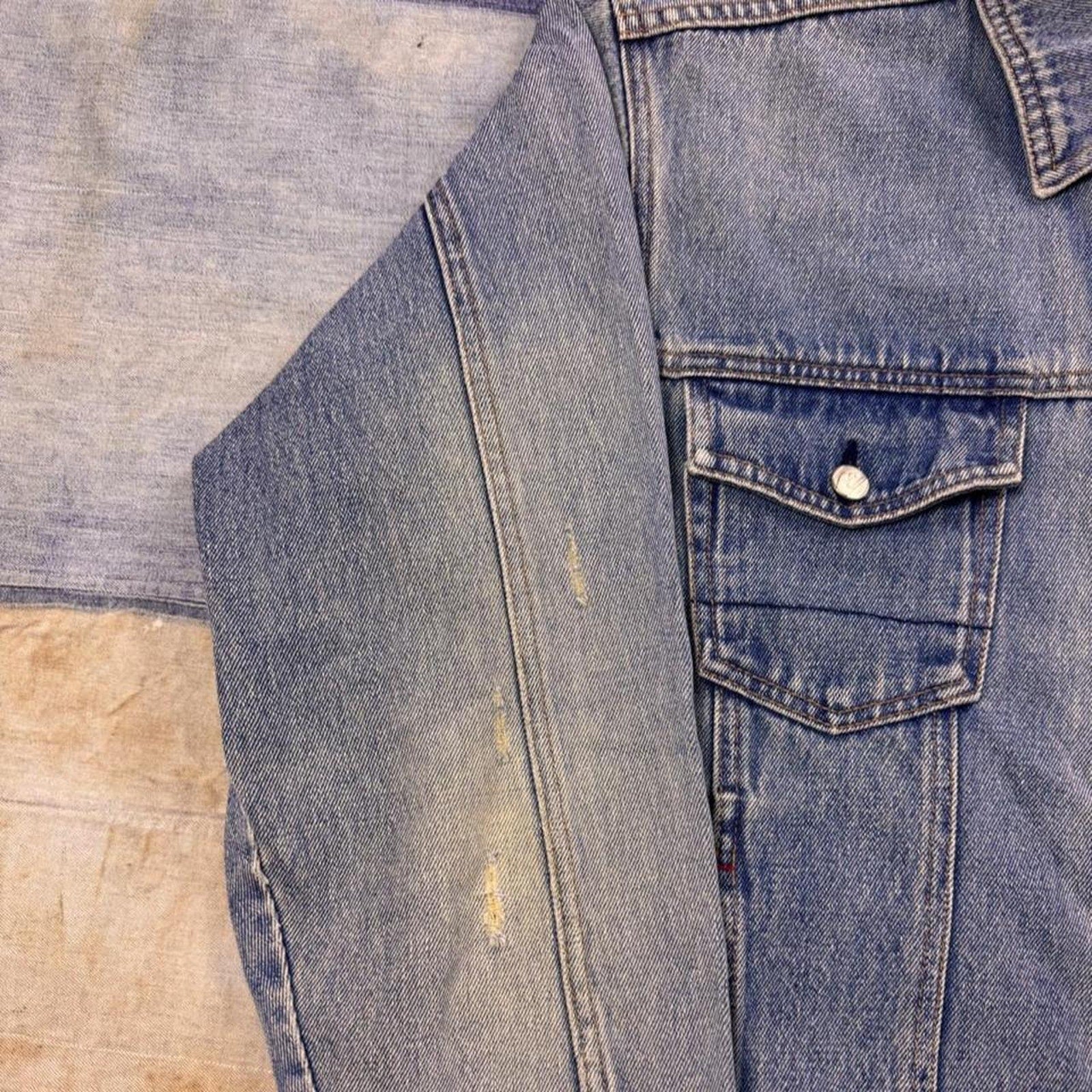 Vintage 1990s Quiksilver Selvedge Denim Trucker Jacket | XL