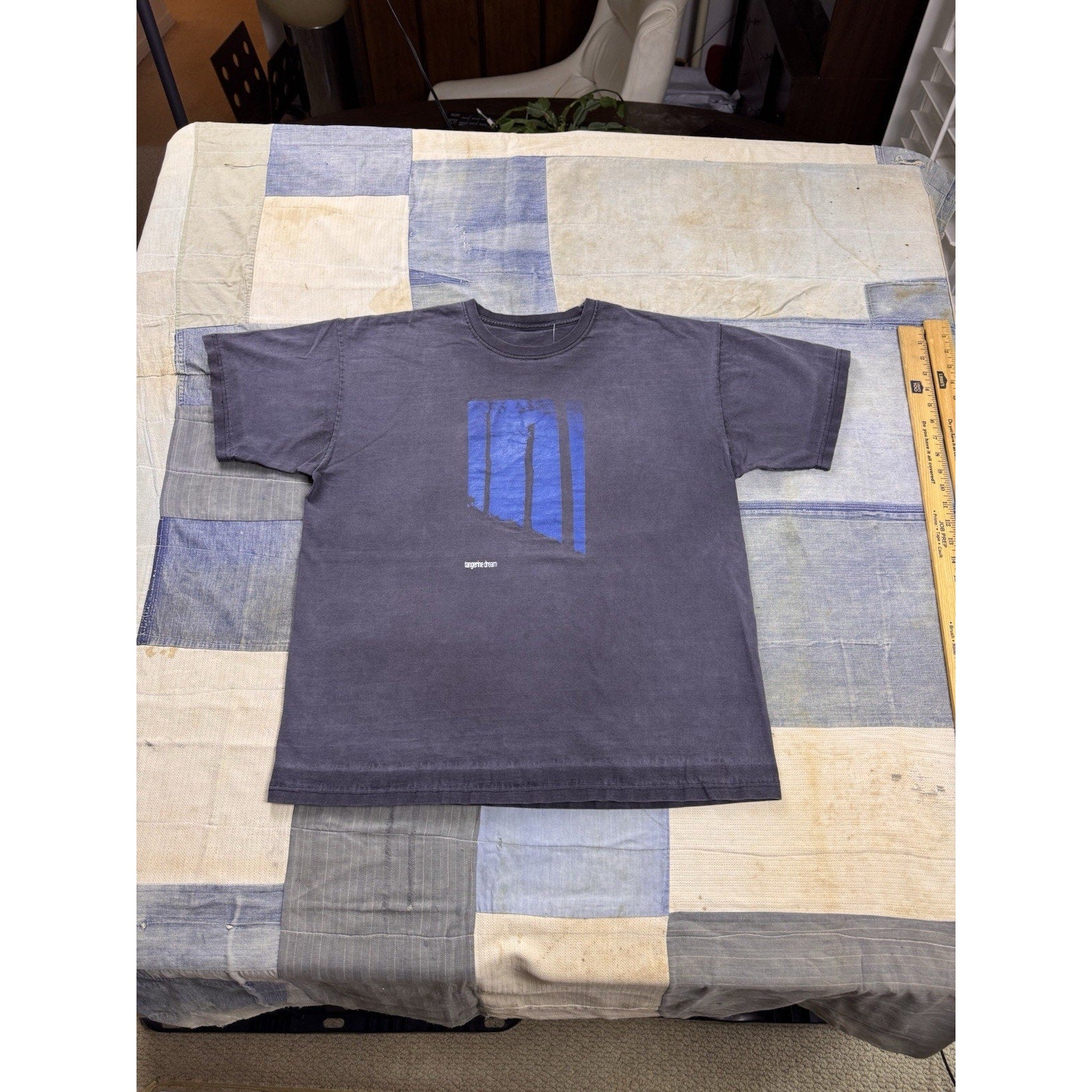 Vintage Tangerine Dream Blue Forest Graphic Band T-Shirt Adult Black Tee Sz L