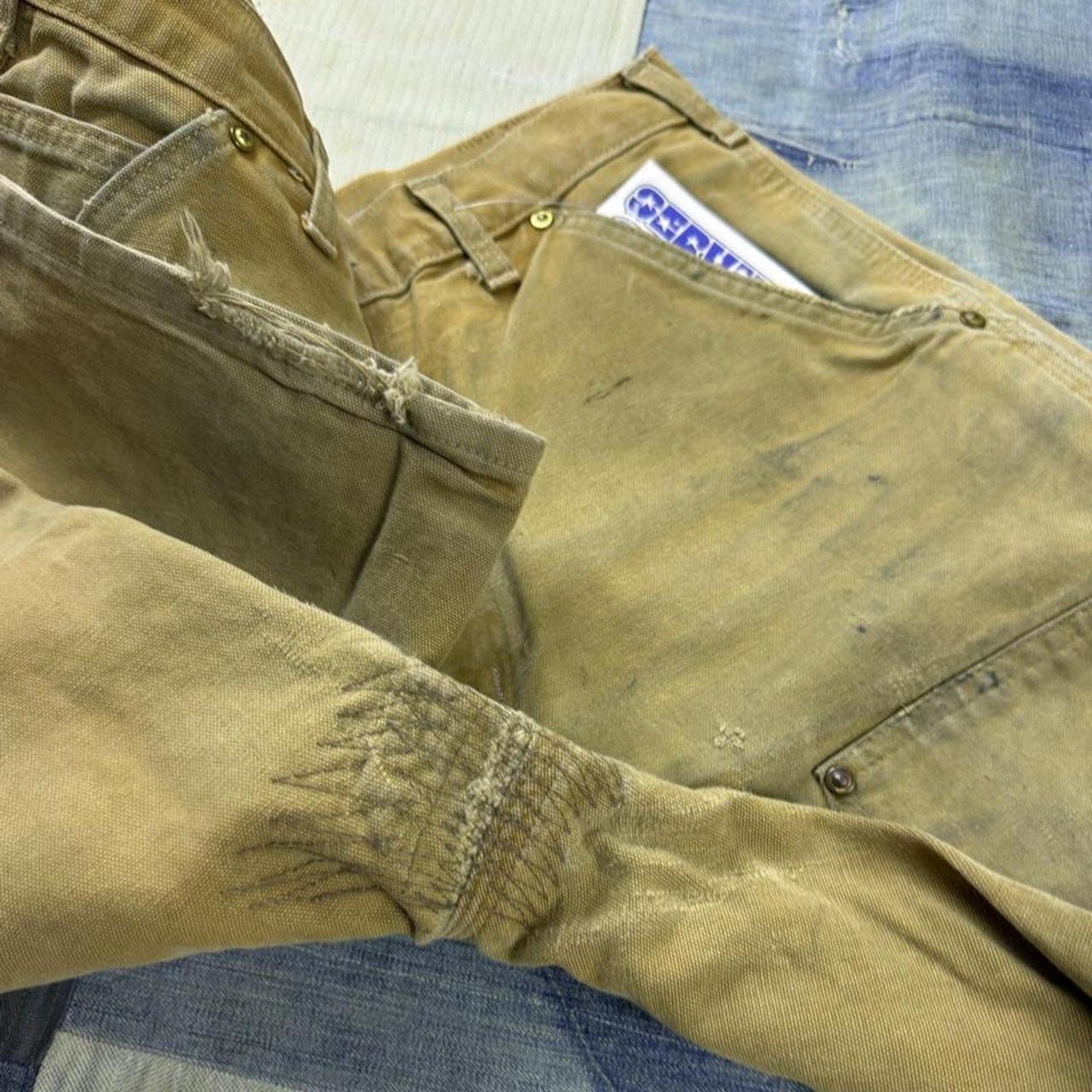 1990s Carhartt USA Brown Duck Double Knee Carpenter Pants Distressed | 29x31