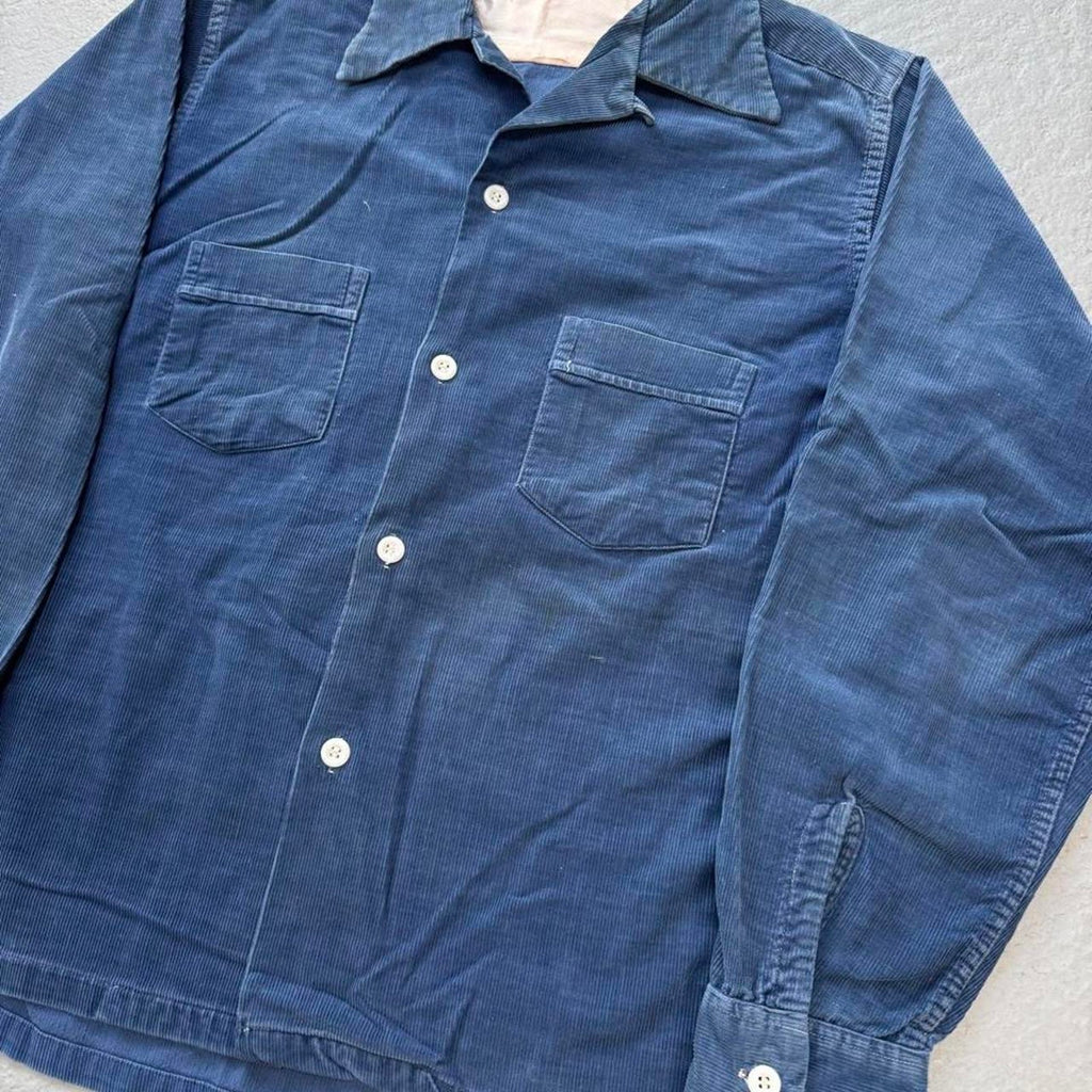 1950s Corduroy Loop Collar Shirt | L