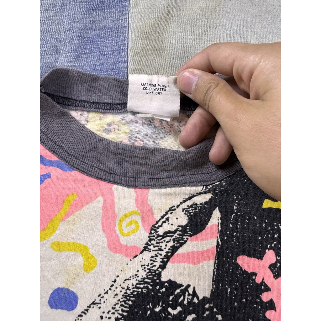 Vintage 90s Croakies All Over Print Graphic T Shirt USA Rock Climbing Mens M