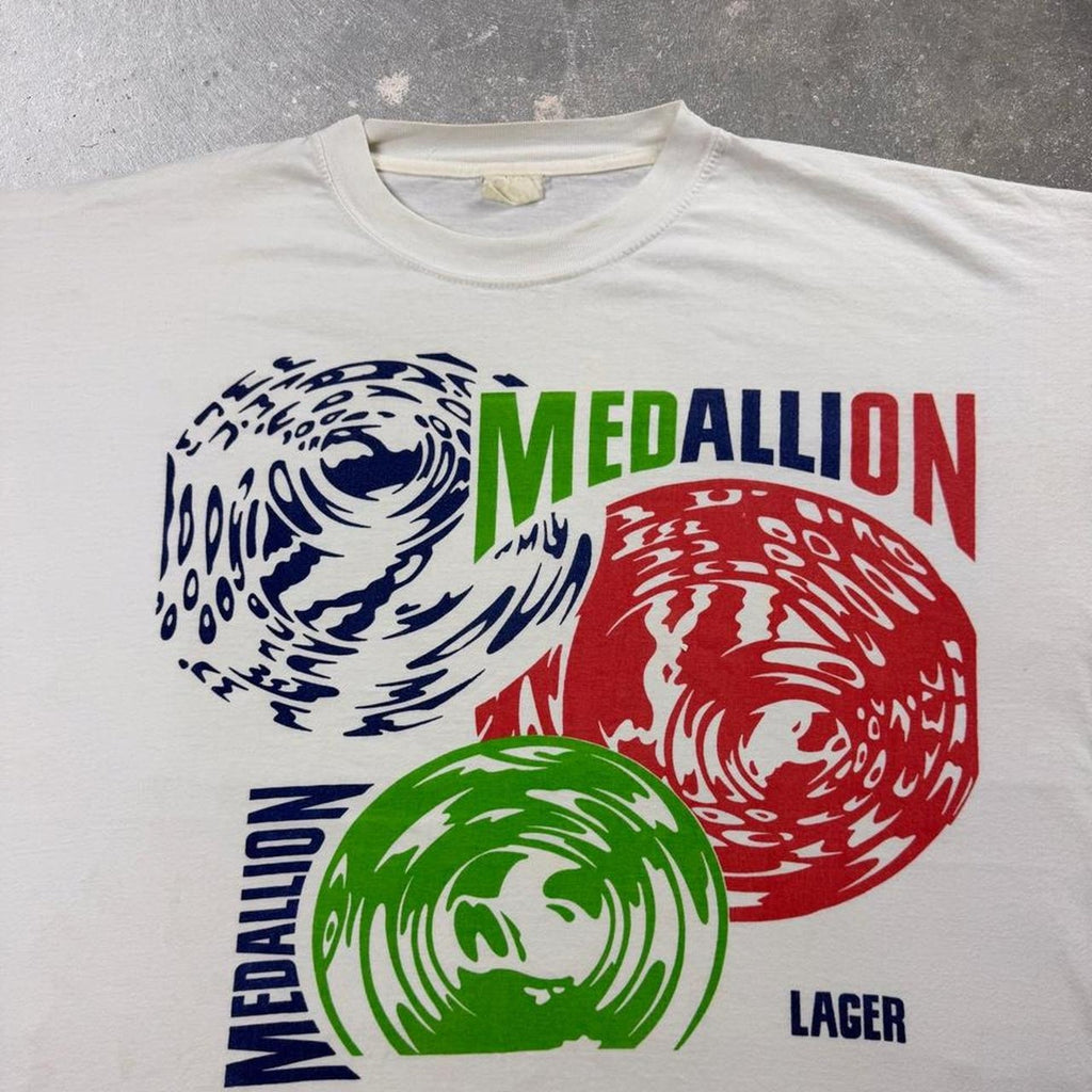 1990s Medallion Lager Beer Graphic Tee | XL