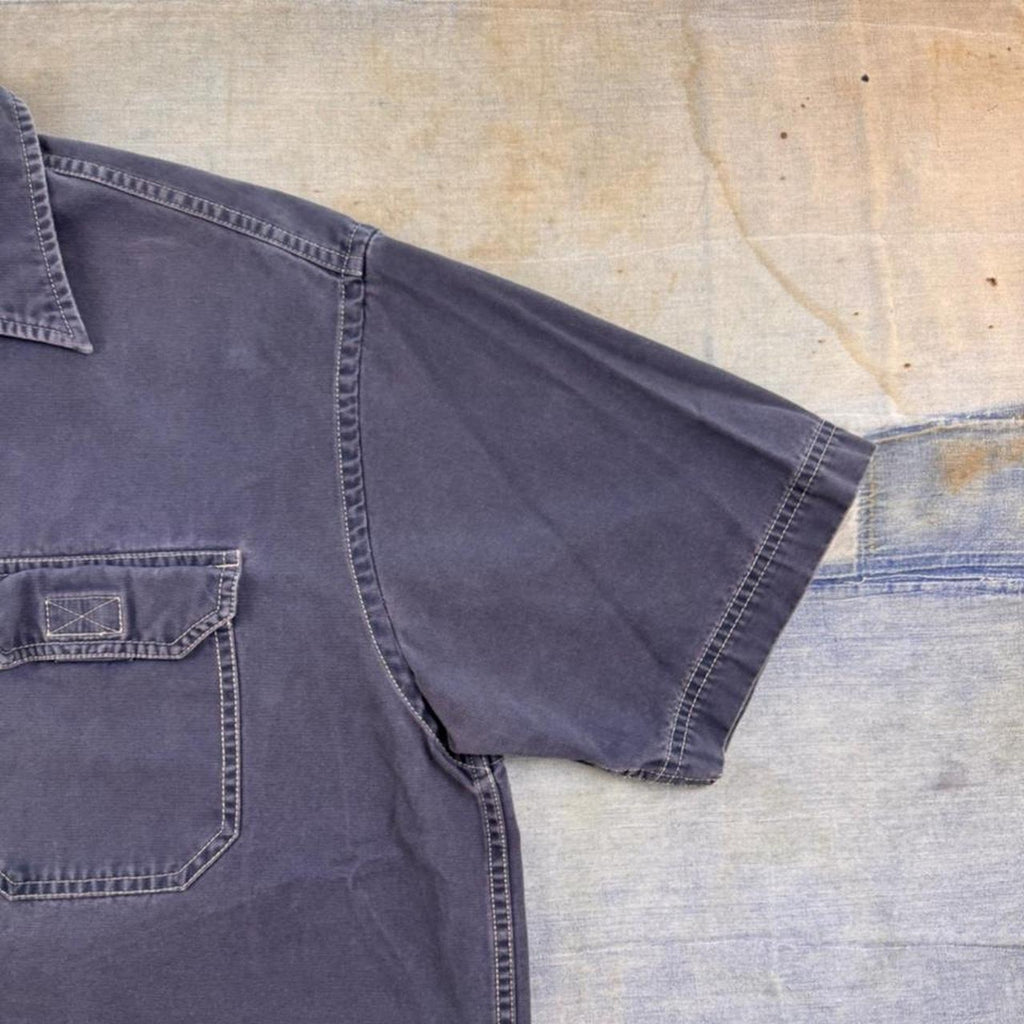 1990s GAP Faded Black Canvas Short Sleeve Shirt | Medium