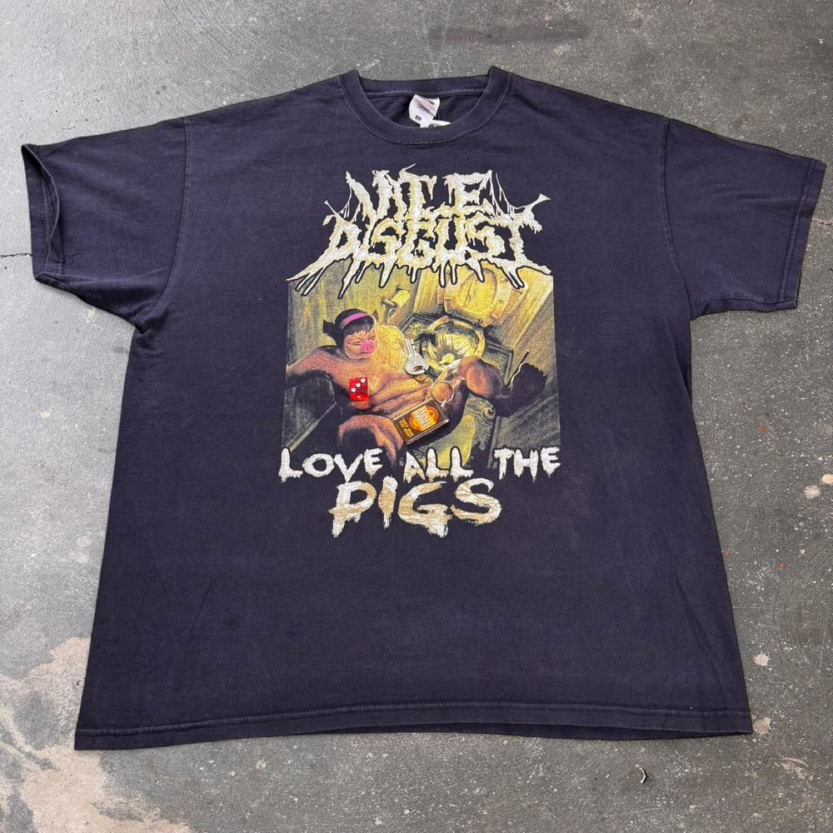 2000s Vile Disgust Metal Love All The Pigs Band Tee | XL