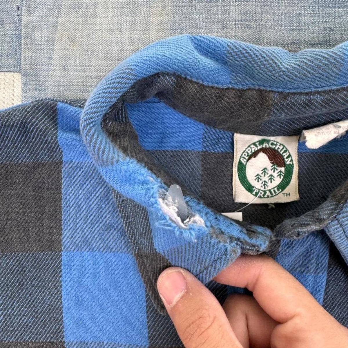 1990s Appalachian Trail Buffalo Plaid Flannel Shirt | XL
