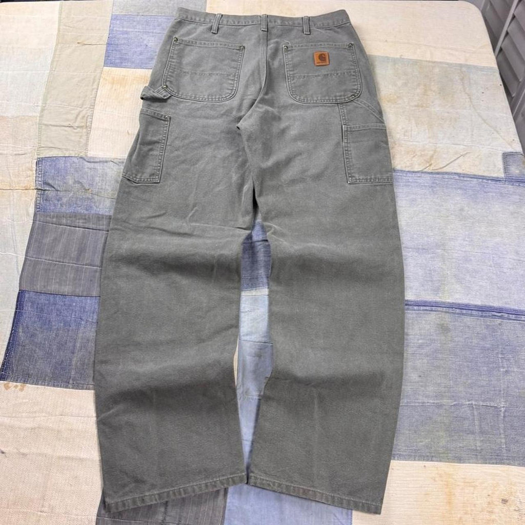 2000s Carhartt B136 Moss Green Double Knee Carpenter Pants | 32x32