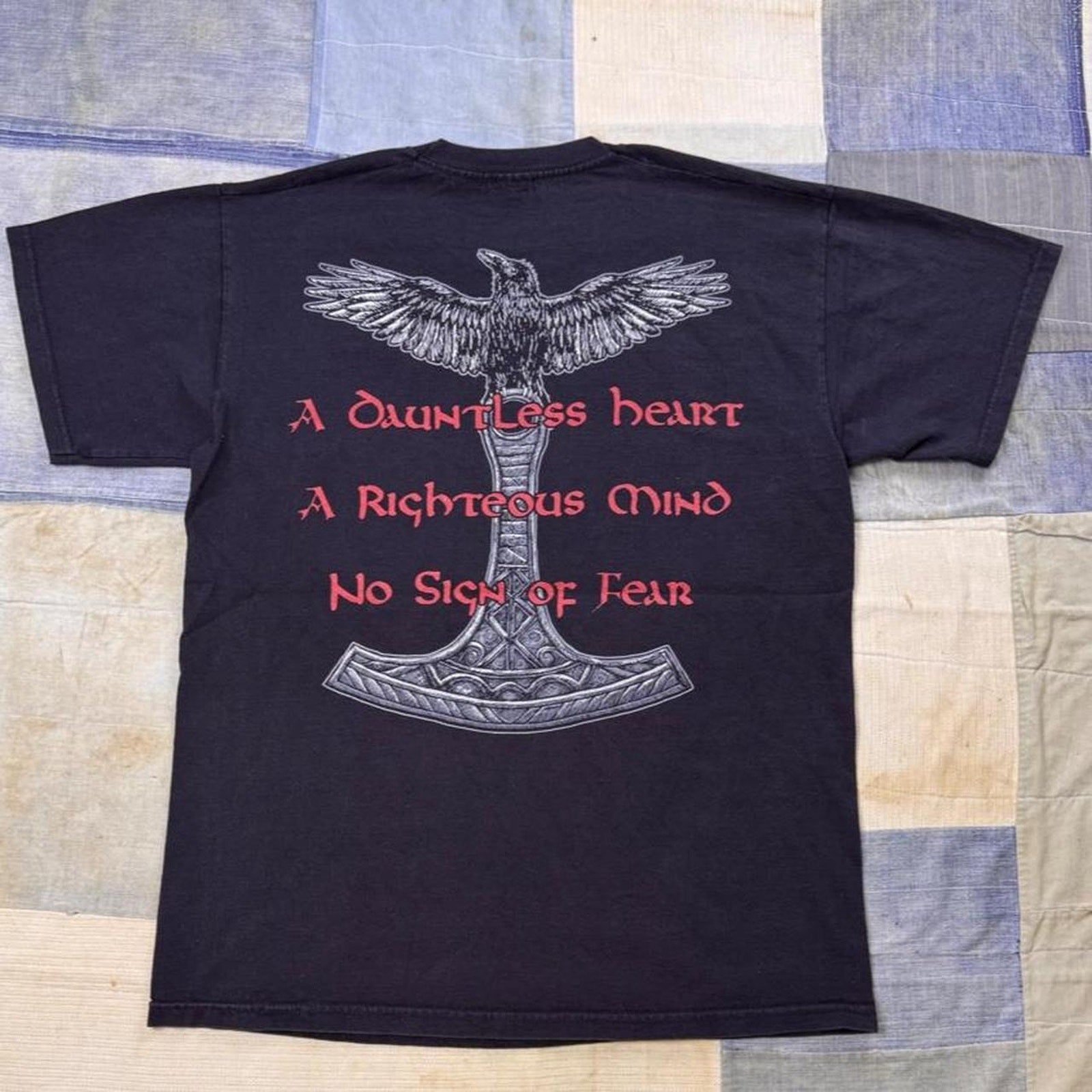 2000s Ensiferum Viking Metal Raven Longship Tee | Medium
