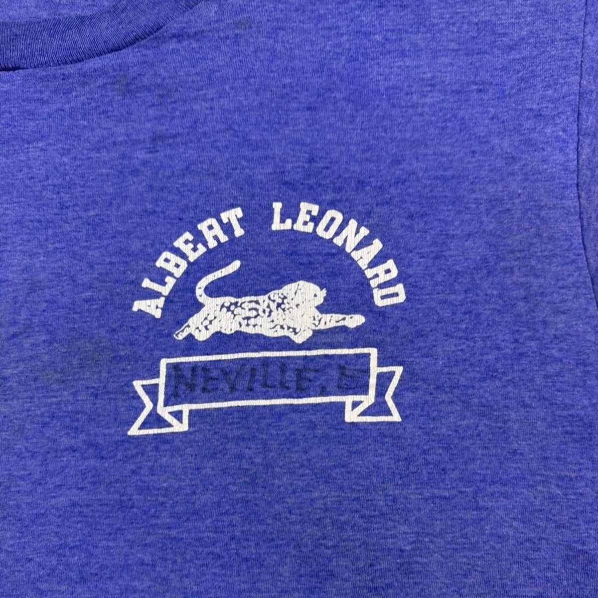1980s Albert Leonard School Leopard Graphic Tee | Large