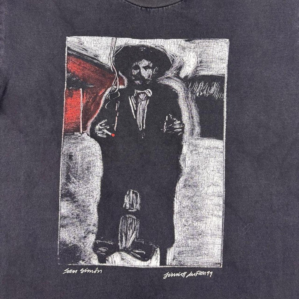 1999 Los Mosqueteros San Simón Art Graphic Black Tee | Small