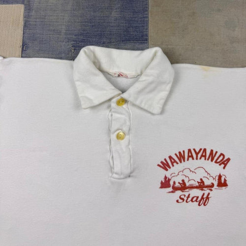 1960s Champion Wawayanda Staff Camp Polo Shirt White | Medium