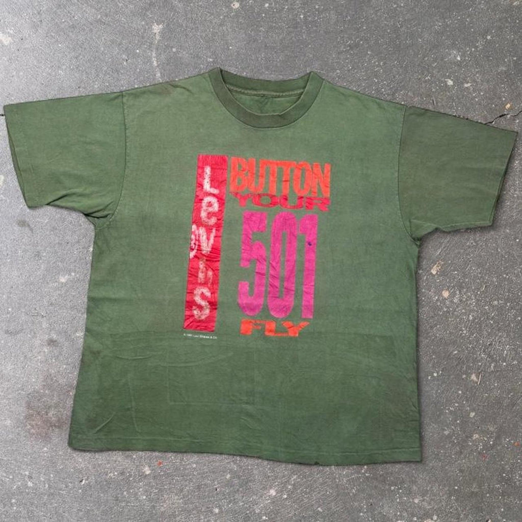 1991 Levi's Button Your 501 Fly Tee | XL