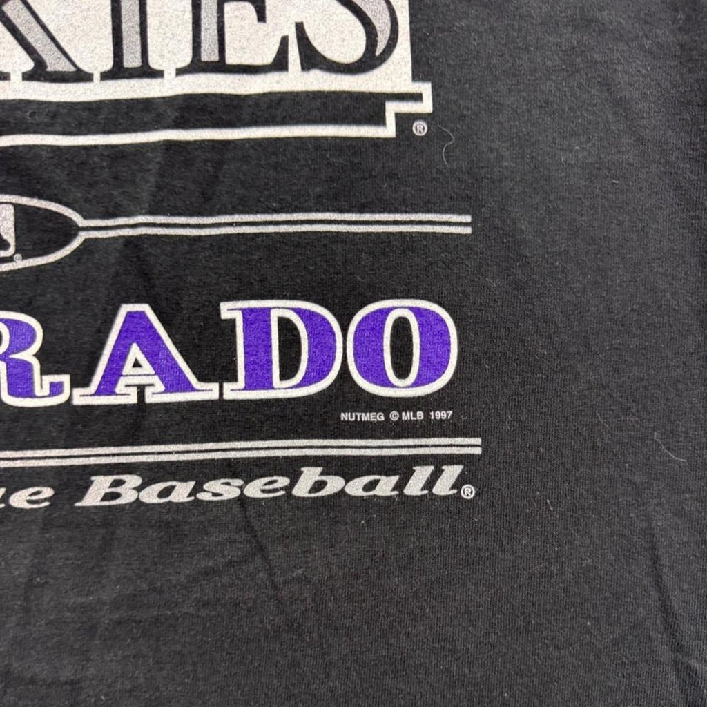 1997 Colorado Rockies Lee Sport Baseball Tee | Medium
