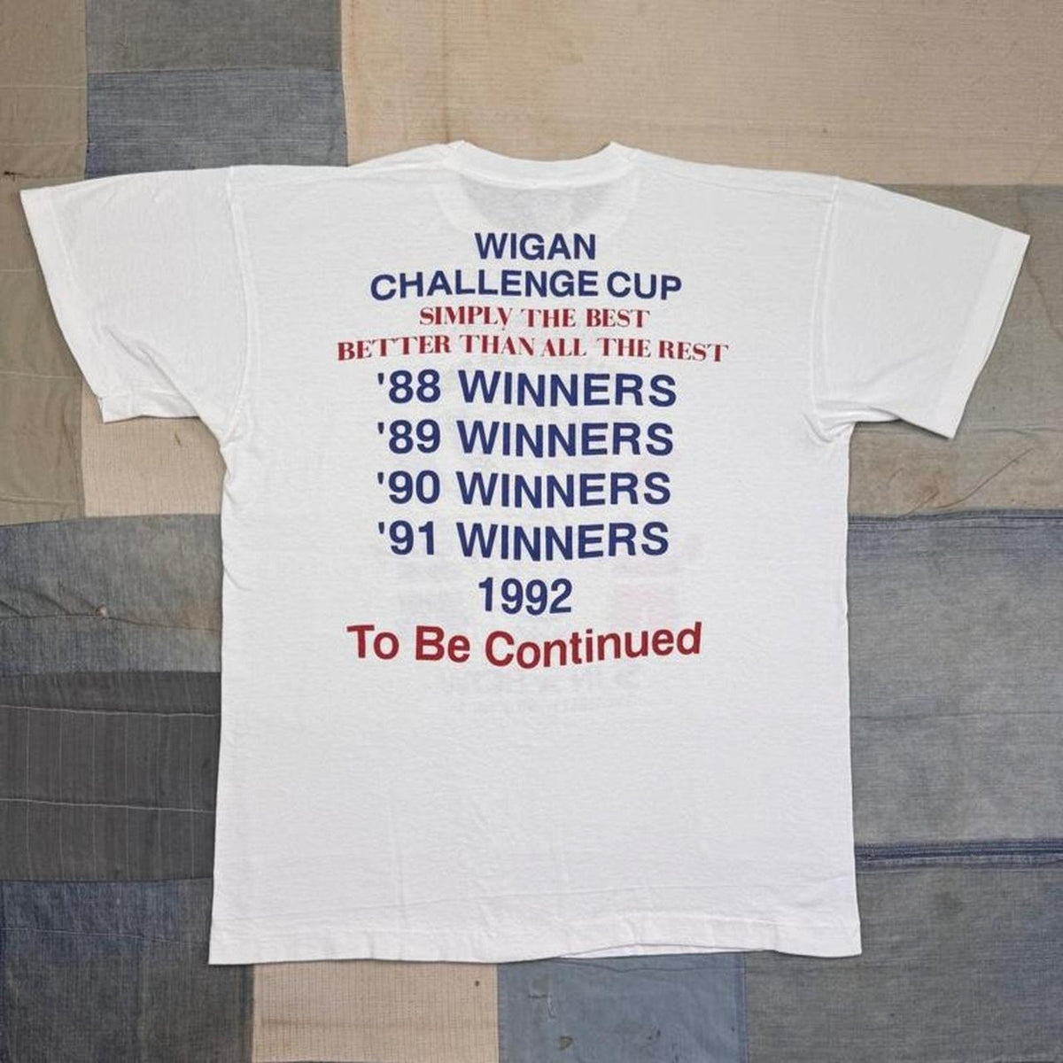 1992 Wigan Rugby Challenge Cup Final 5 In A Row Tee | L