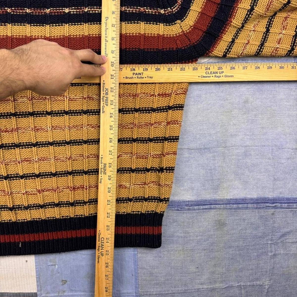 1970s Adrian MacNeil Sportswear Striped Textured Knit Sweater | Large