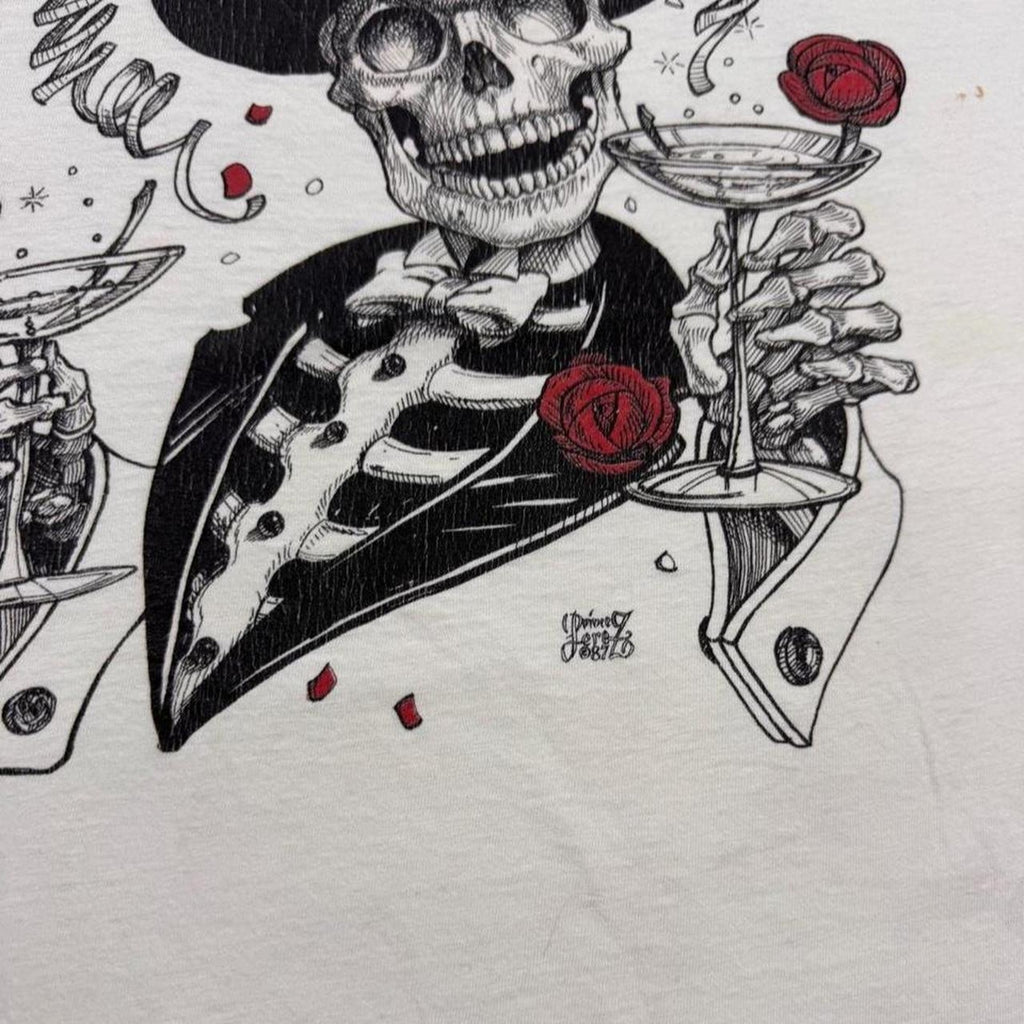 1980s Grateful Dead Vincent Perez Skeleton Roses Tee | Large
