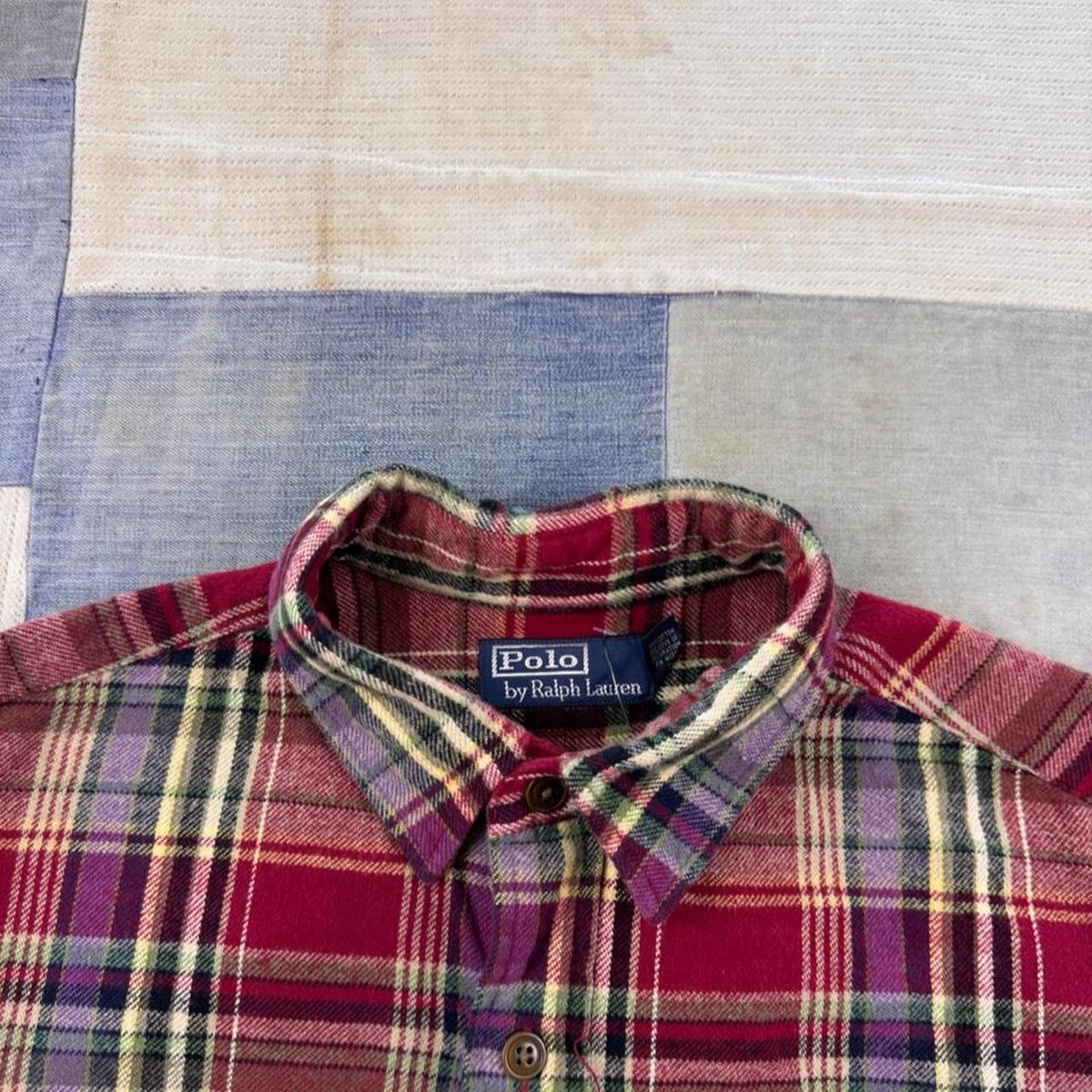 1990s Polo Ralph Lauren Plaid Flannel Shirt | Large