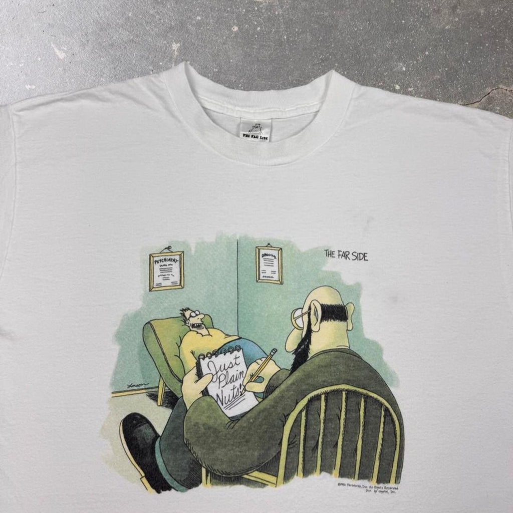 1990s The Far Side Psychiatrist Cartoon Tee | XL