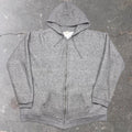 1970s Heather Grey Zip Up Hoodie | XL