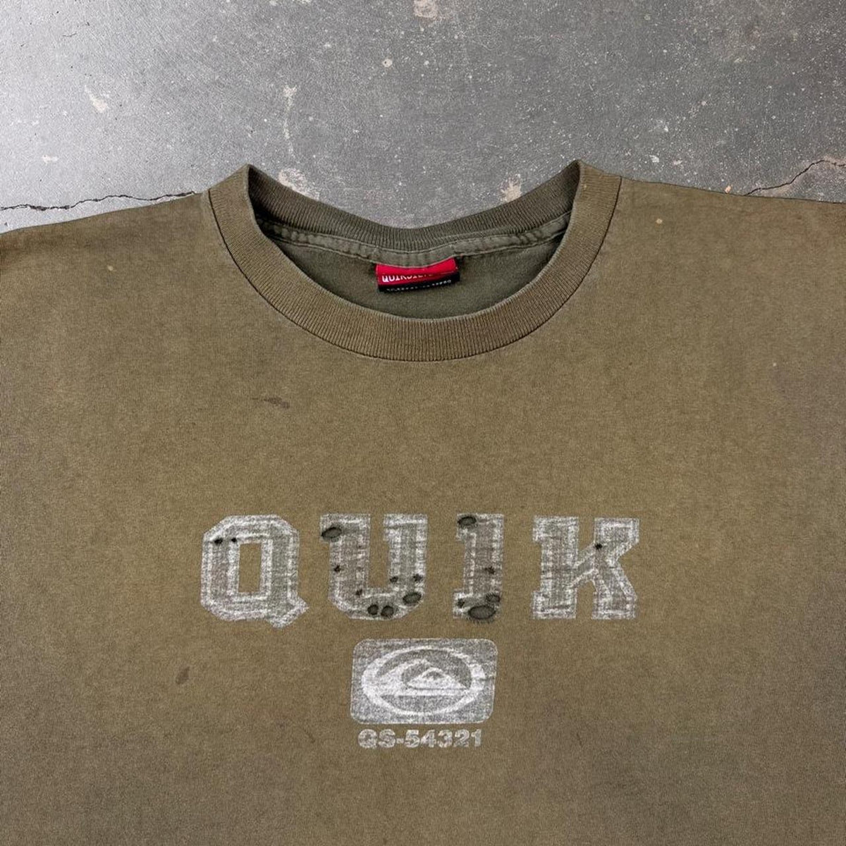 1990s Quiksilver Quik Surf Skate Graphic Tee Brown Made in USA | XL