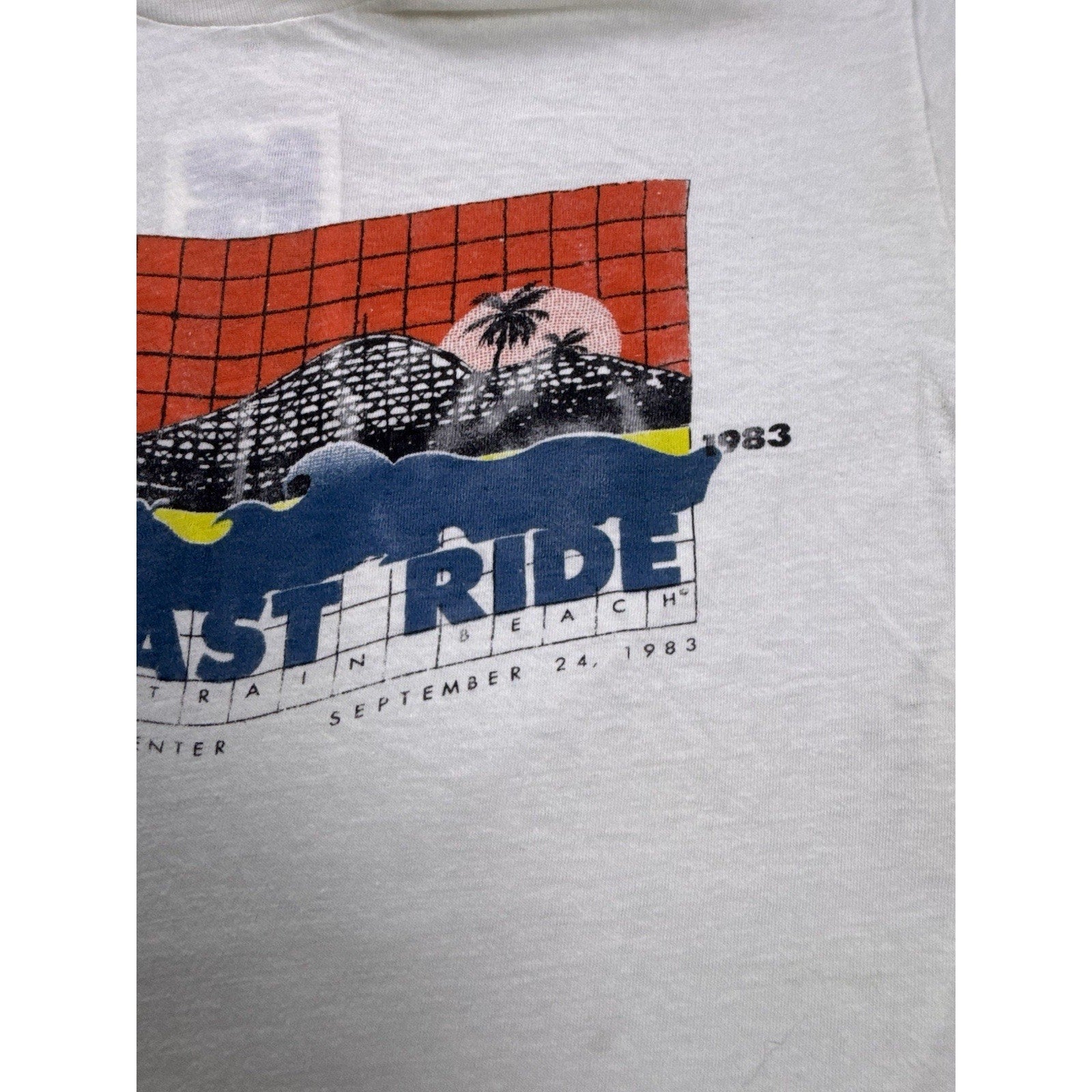 Vintage 1983 The Last Ride Pontiac Hair in Beach Contemporary Arts T Shirt Med
