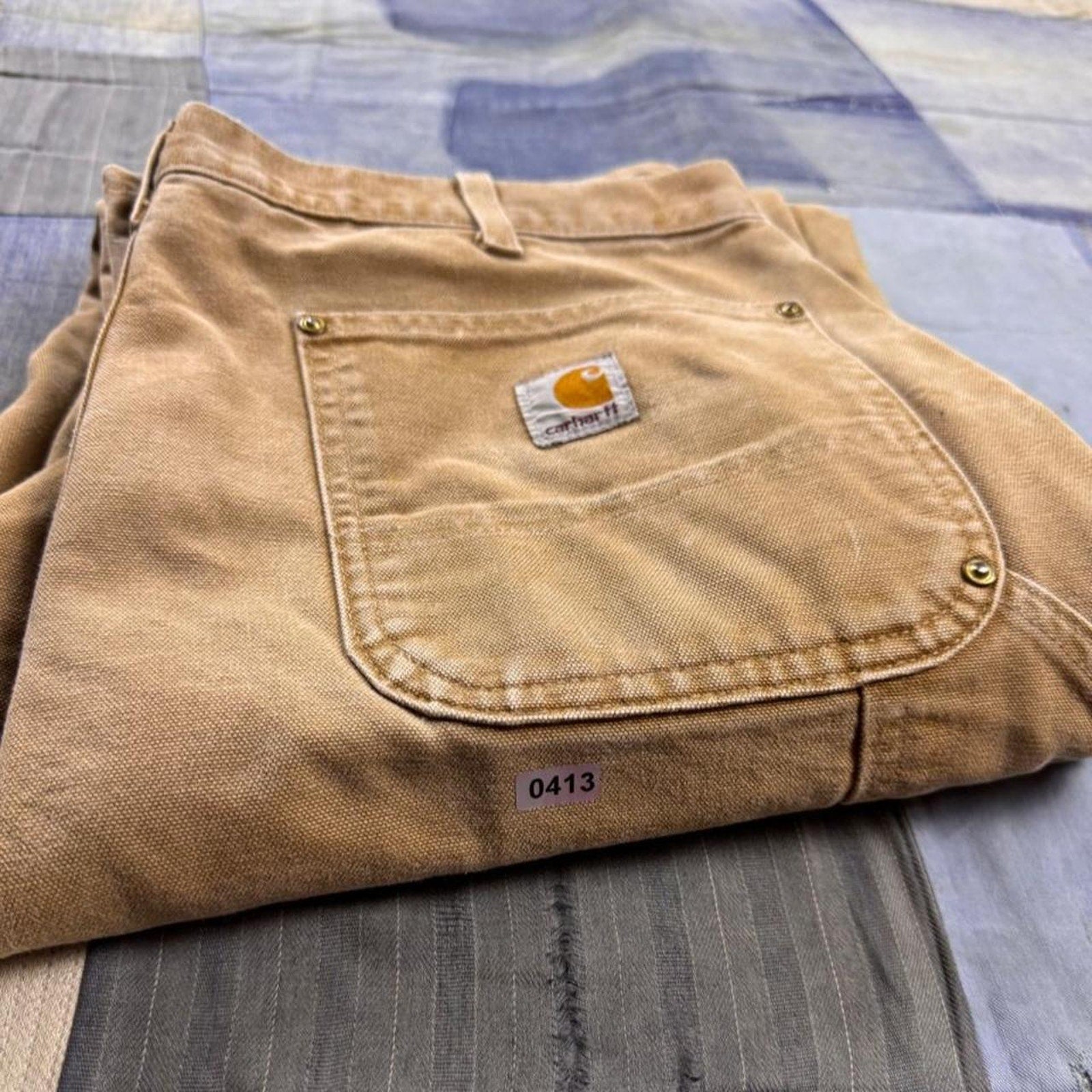 1990s Carhartt Brown Duck Double Knee Carpenter Pants | 34 x 32