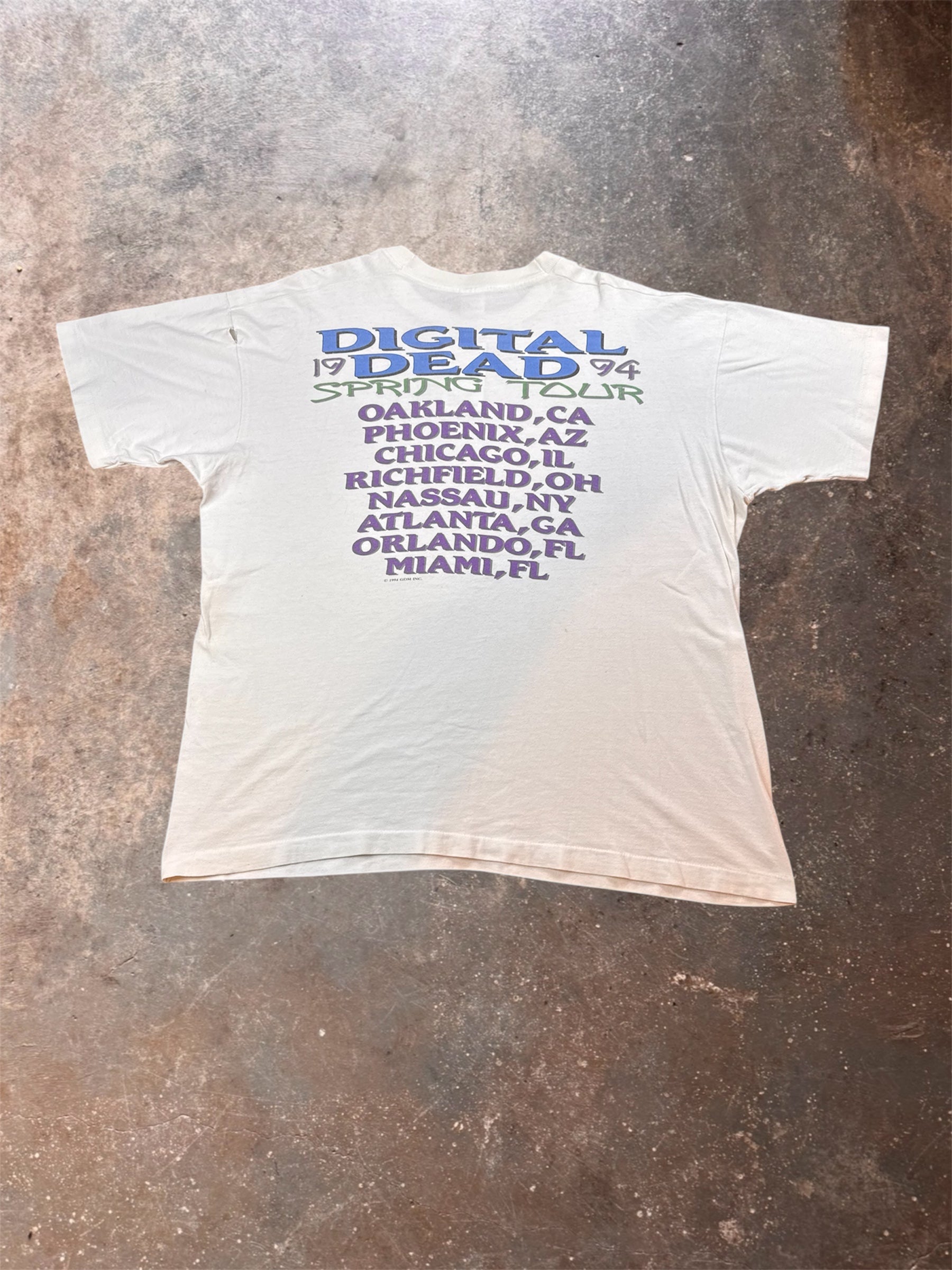 1990s Grateful Dead Fractal White T Shirt | XL