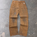 2000s Carhartt Brown Duck Double Knee Carpenter Pants Relaxed Fit | 32x34