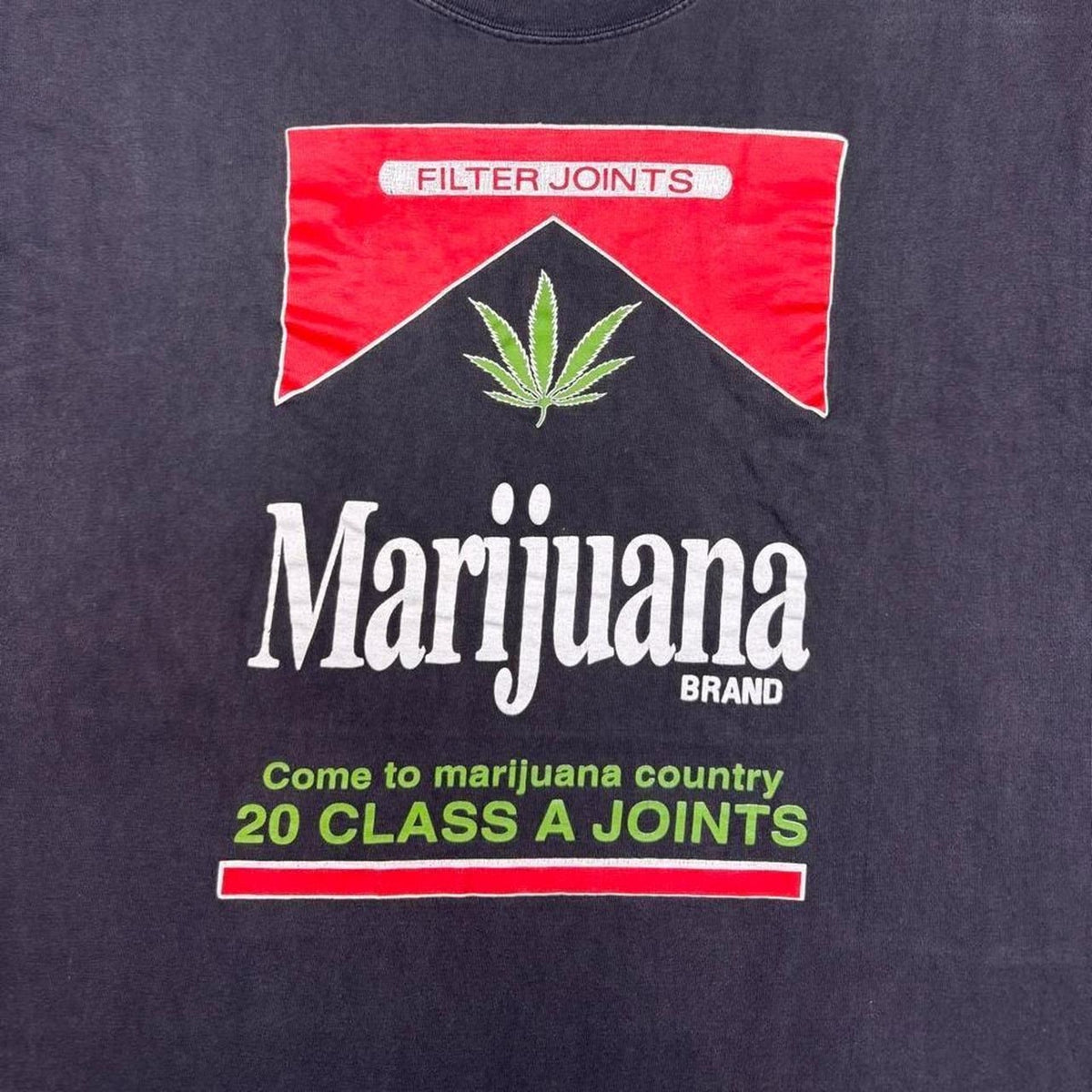 2000s Marijuana Marlboro Parody Black Graphic Tee | Large