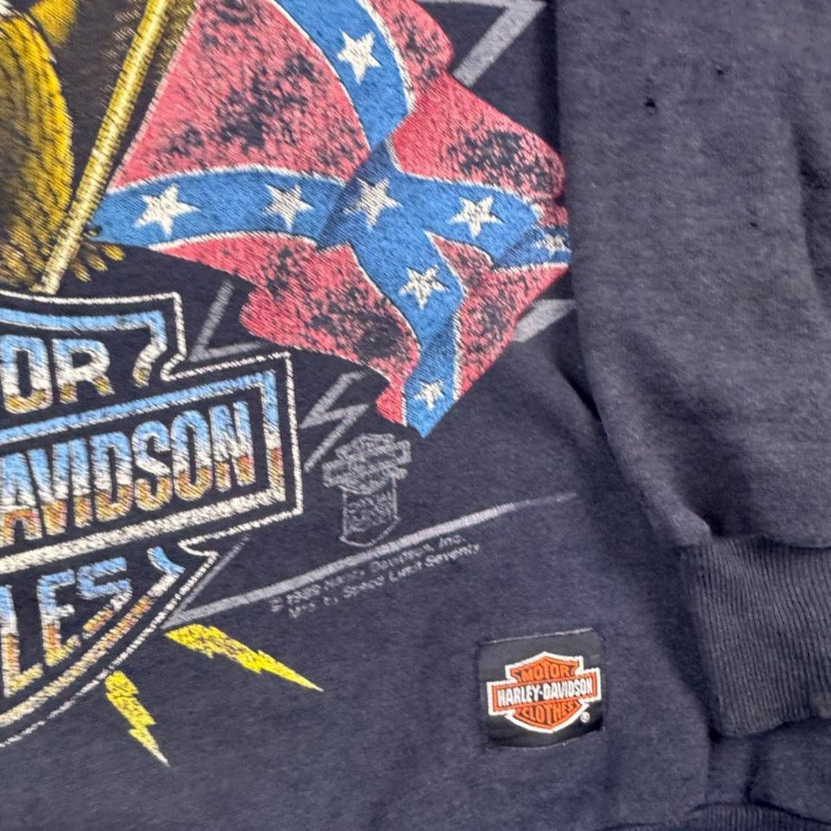 1993 Harley-Davidson Ride With Pride Eagle Flag Crewneck Sweatshirt | 21.5x24