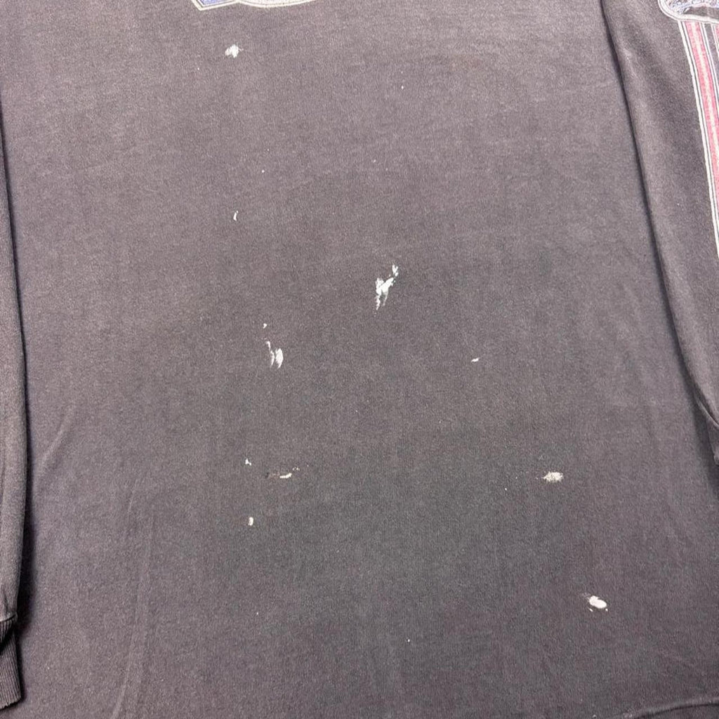 1990s Brackney Leather American Flag Motorcycle Long Sleeve Tee | XL