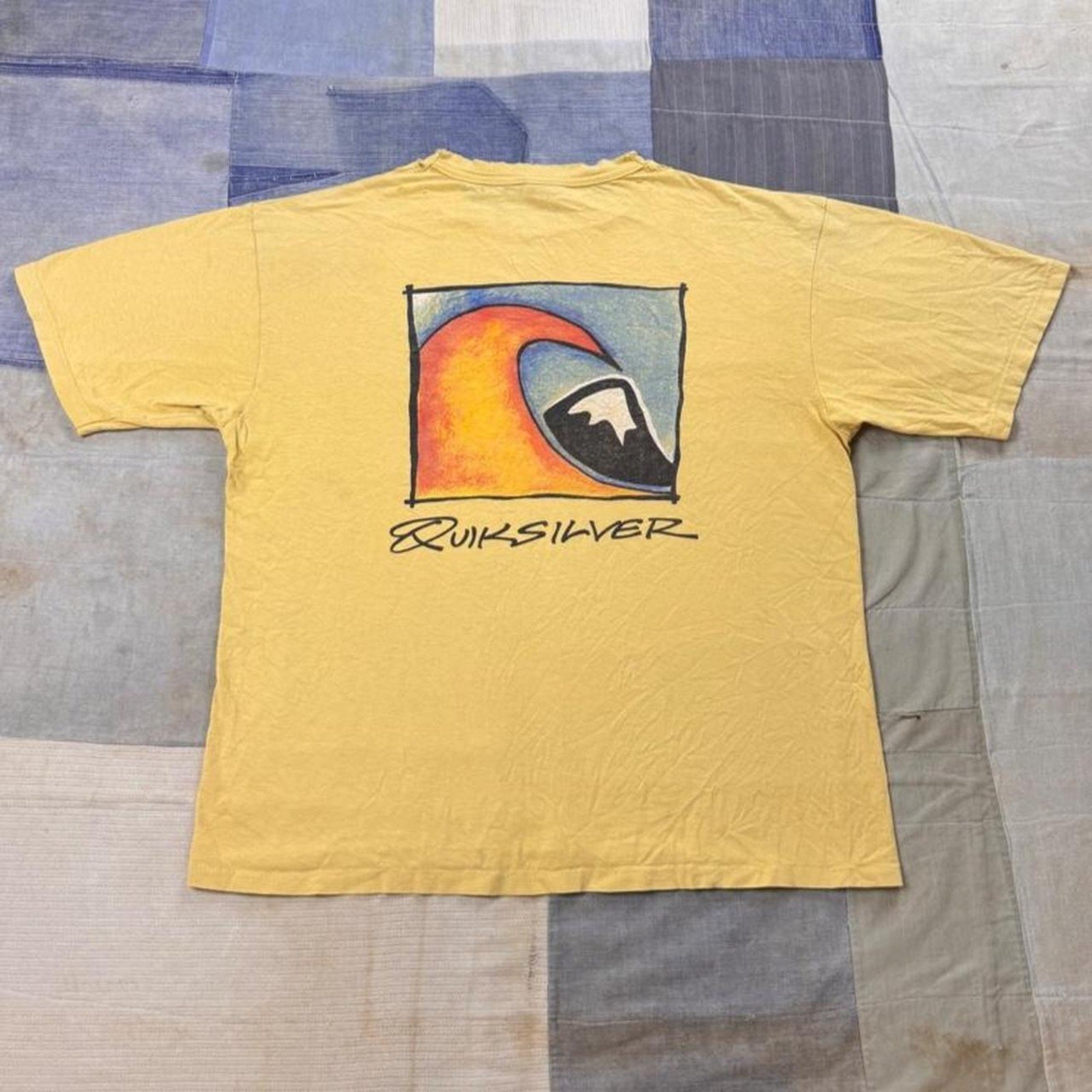 1990s Quiksilver Wave Logo Double-Sided Surf Tee | Medium
