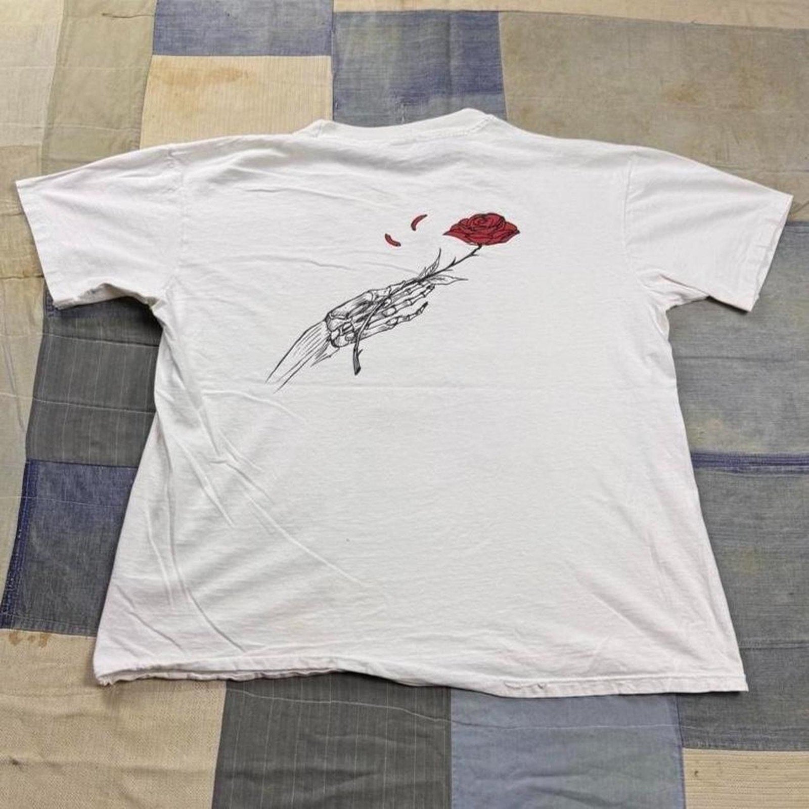 1980s Grateful Dead Vincent Perez Skeleton Roses Tee | Large