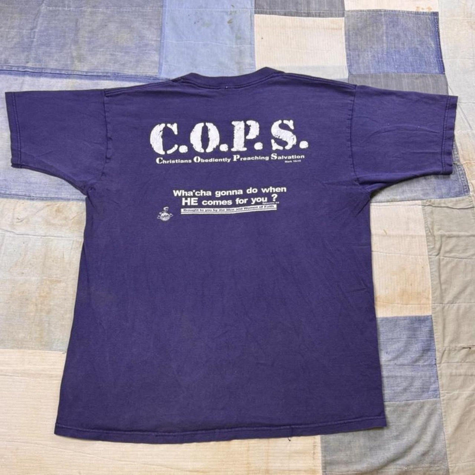 1990s C.O.P.S. Christians Obediently Preaching Salvation Tee | XL