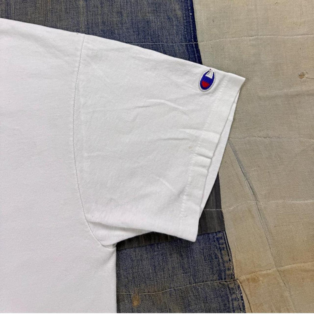 1990s Champion U.S.A. Spell Out Double-Sided Graphic Tee | Medium