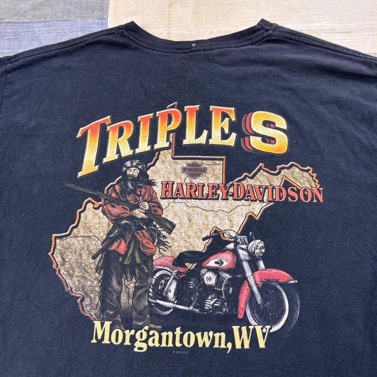 2000 Harley-Davidson “Hog's Blood” Pocket Tee Morgantown WV | Large