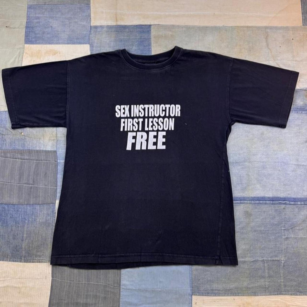 2000s Sex Instructor First Lesson Free Funny Graphic Tee | Large
