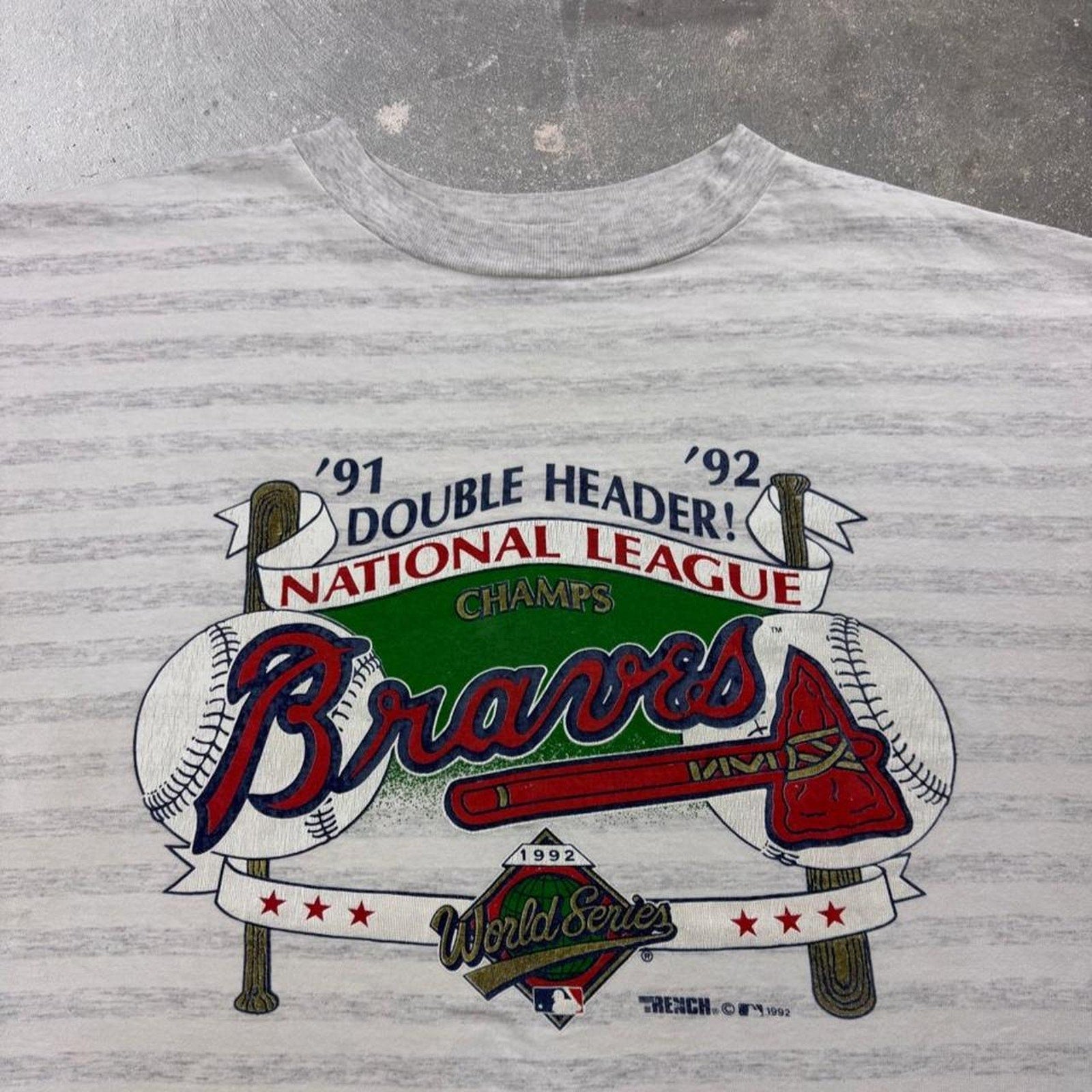 1992 Atlanta Braves National League Champs World Series Double Header Tee | XL