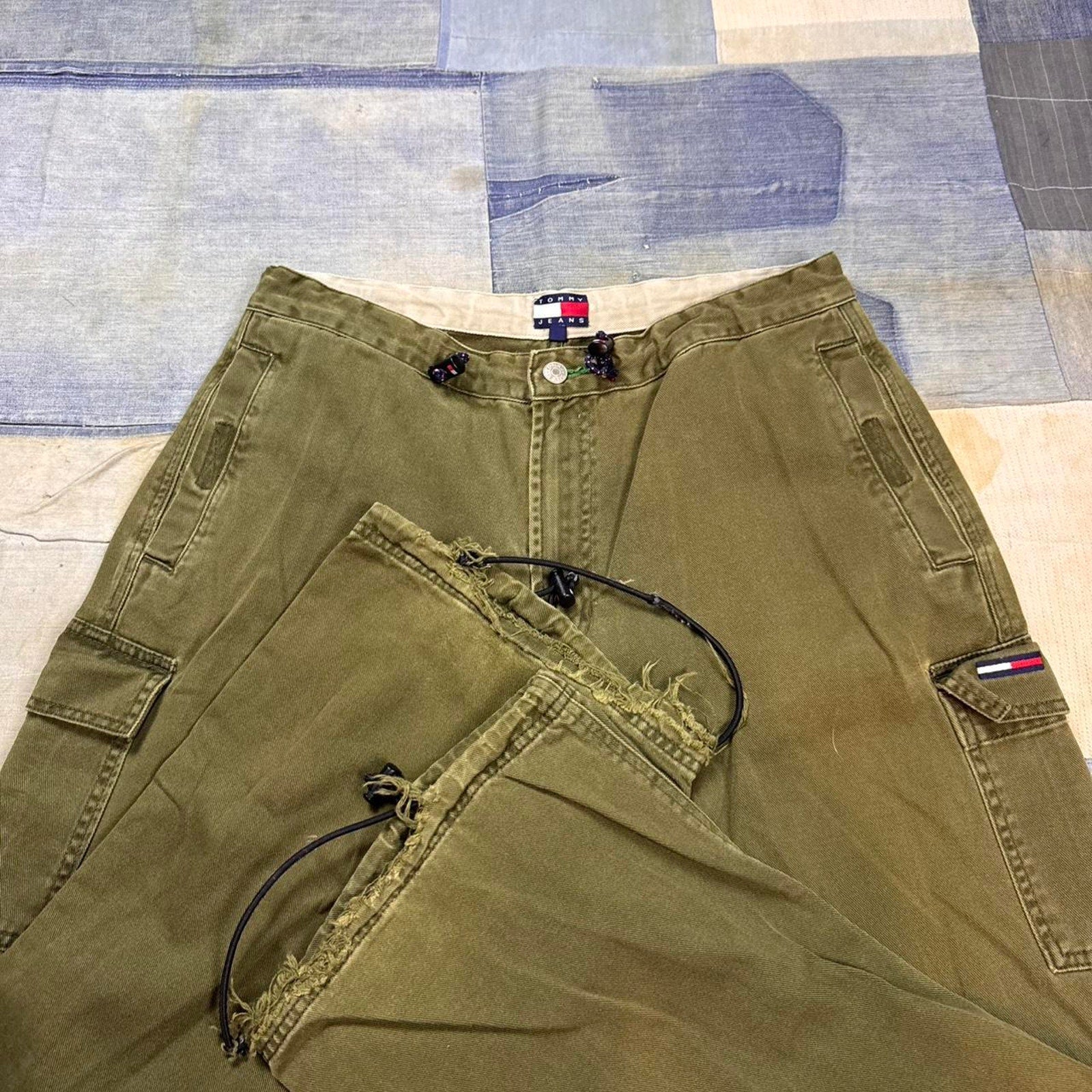 2000s Tommy Jeans olive green cargo pants | 34x30