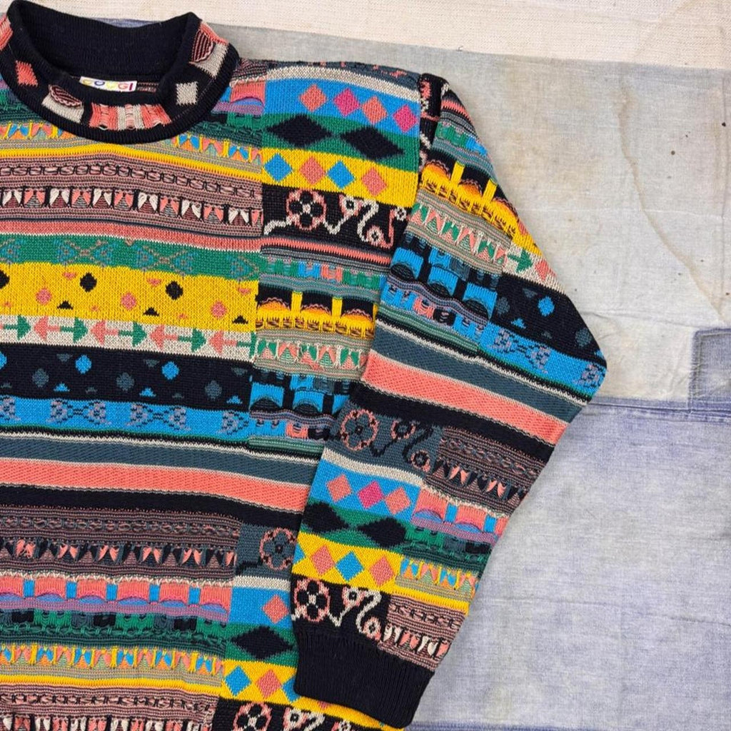 1990s Authentic Coogi Australia Sweater Multicolor Knit Made in Australia | M