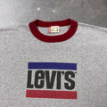 2000s Levi's Spellout Logo Ringer Tee | Medium