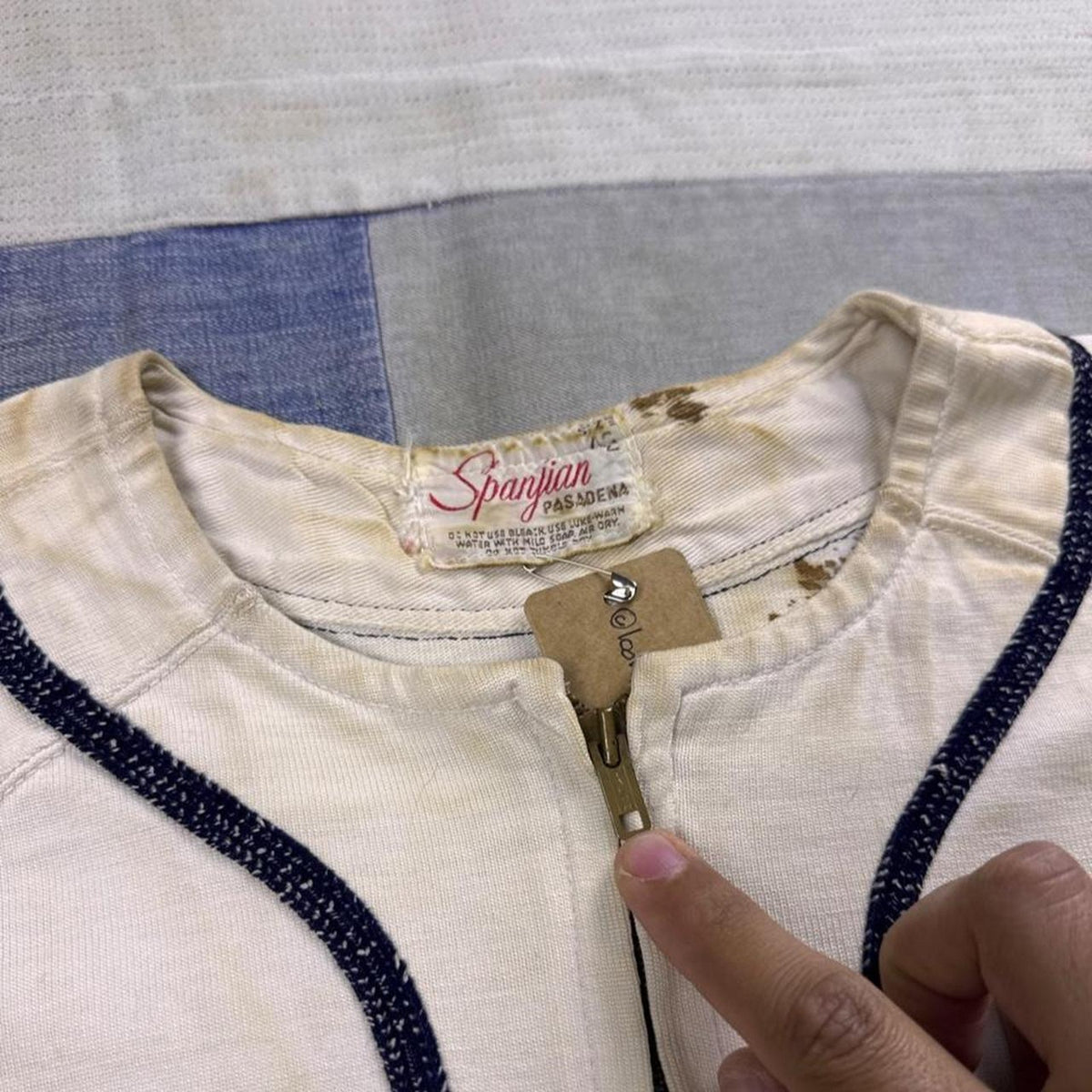 1950s Spanjian Pasadena “G” 11 Zip-Up Baseball Jersey | XL