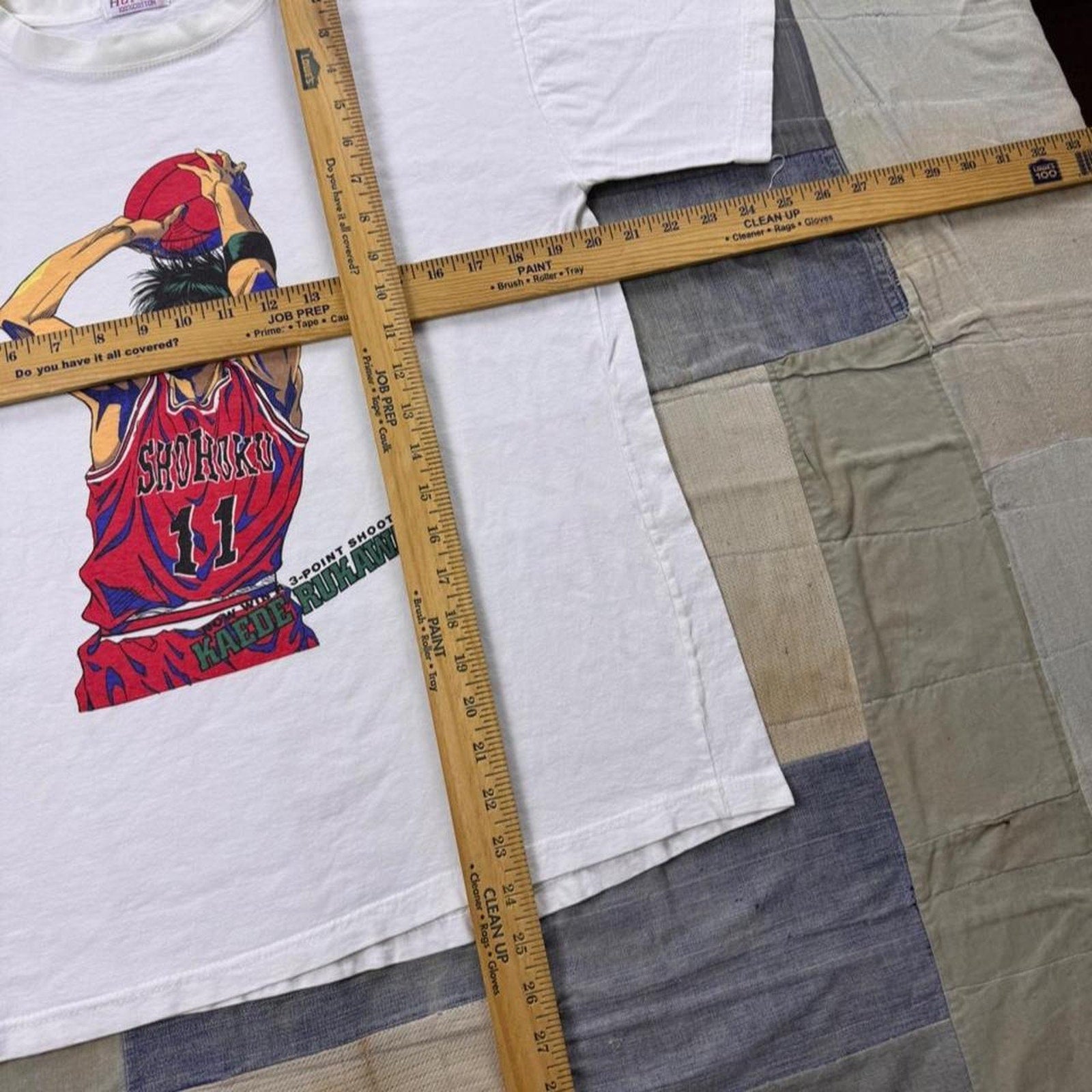 1990s Slam Dunk Kaede Rukawa Basketball Anime Tee | Large
