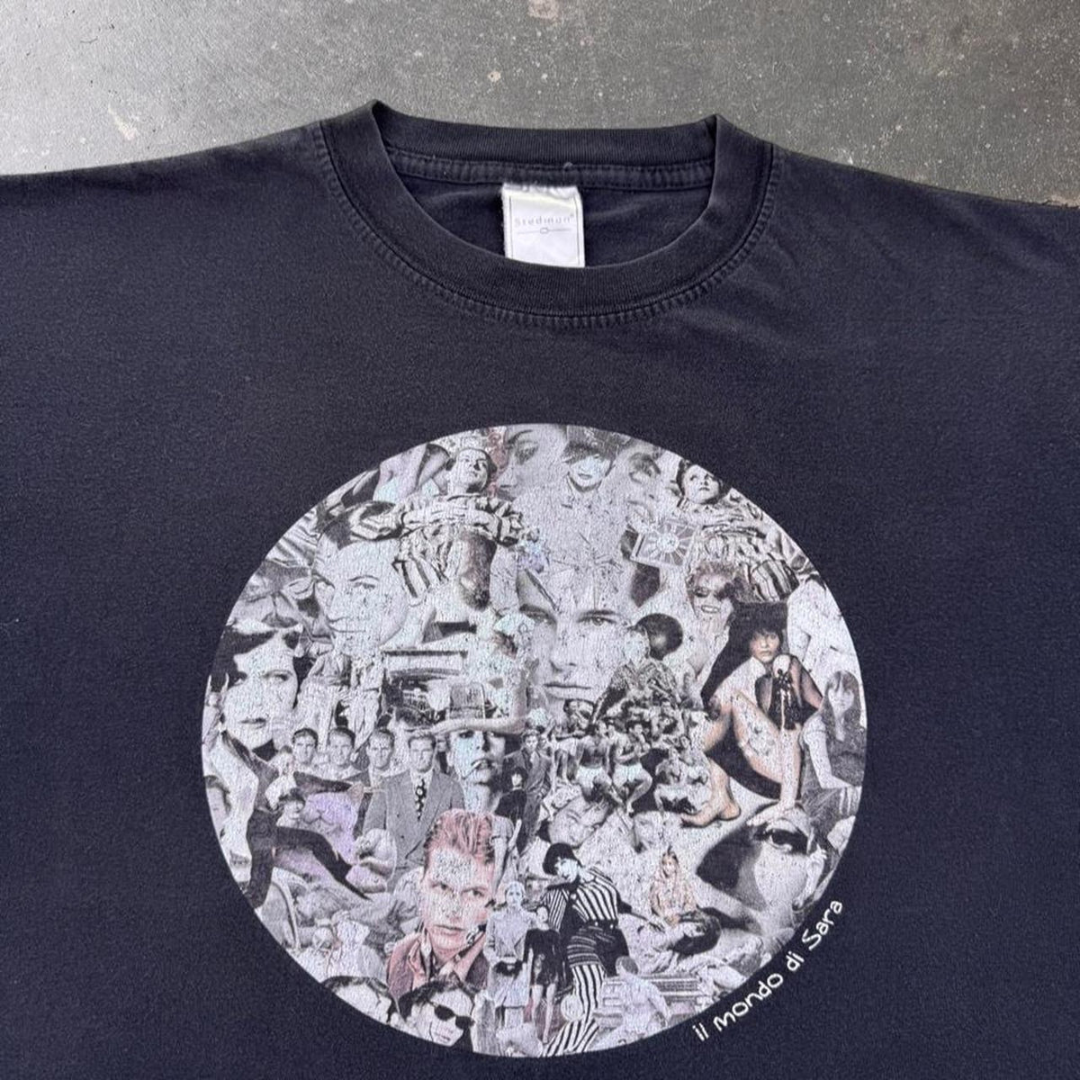 2000s Il Mondo di Sara Collage Graphic Tee Stedman Black | Large
