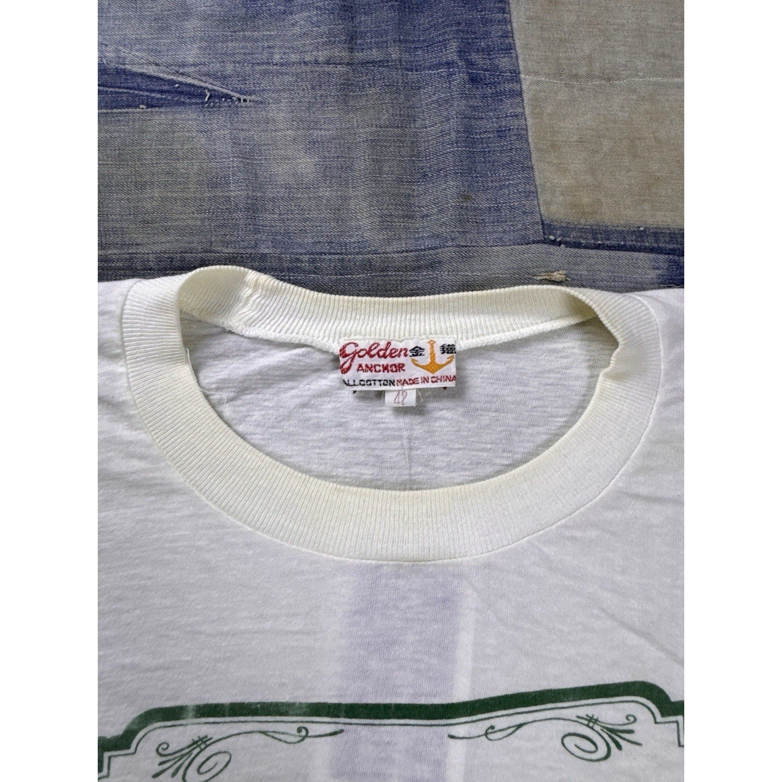 Smoke Marijuana Vintage 90s Graphic T Shirt White Golden Anchor Large Cozumel
