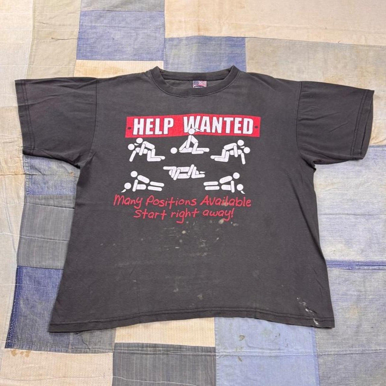 1990s Help Wanted  Many Positions Available Sex Tee  | Large